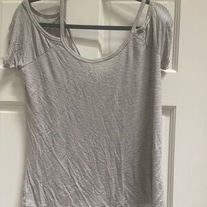 Asymmetrical Gray Cut Out Tee